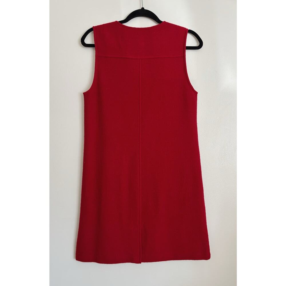 Red Vintage Talbots Petite Wool Zip Front A-line Dress 4P - Picture 4 of 6